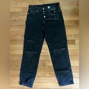 Black ripped jeans size 2